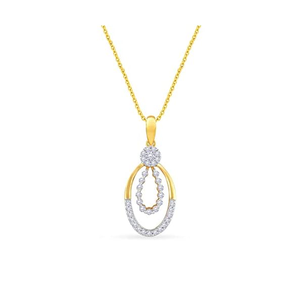 Malabar Gold and Diamonds 18 KT (750) purity Yellow Gold Mine Diamond Pendant UIPD24355_Y_VVSVS-GH for Women