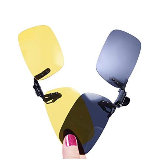 LUFF 2-Pack Clip en gafas de sol HD Day + Night Vision Gafas de sol polarizadas, visión nocturna Driving Glasses antideslumbrante para hombres/Wemen (Black + yellow)