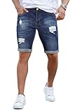 GINGTTO Shorts for Men Casual Jeans Slim Fit Denim Shorts Men Stretch Short Jeans 30