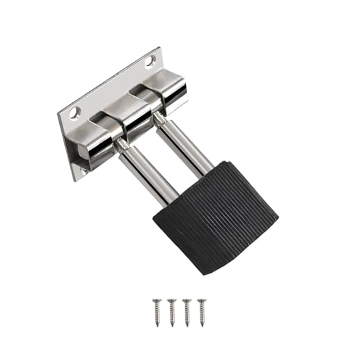 Image of VOLO Stainless Steel Door Stopper 3 Inch - Heavy Duty Wall Mounted Door Stop for Home and Office, Durable SS Door Stopper with Rubber Buffer (Pack of 1)