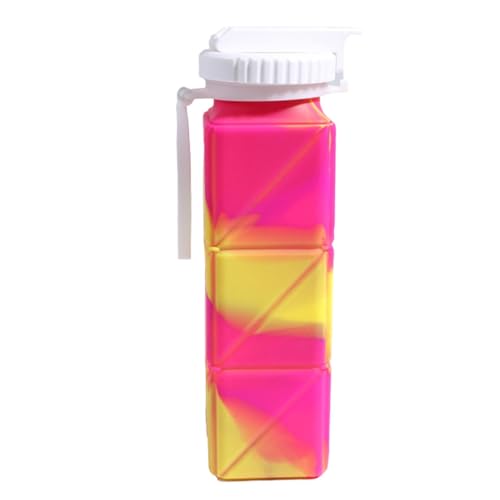 Botella de agua plegable, taza de campamento plegable,Botella de agua de silicona portátil | Copa plegable de tamaño de bolsillo para exteriores, senderismo, pesca, gimnasio, deporte