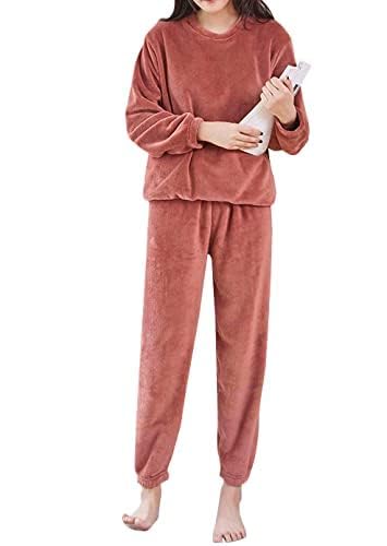 cigain Men's Wool Blend & Fleece Fur, core Velvet Full Length Winter Nightwear Pajama and top Set Free Size (28 to 34) (Red)-picture-44