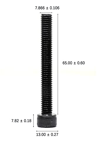 Image of iexcell 5 Pcs M8 x 65mm Thread Pitch 1.25 mm Alloy Steel 12.9 Grade Hex Socket Head Cap Screws Bolts Kit, Black Oxide Finish
