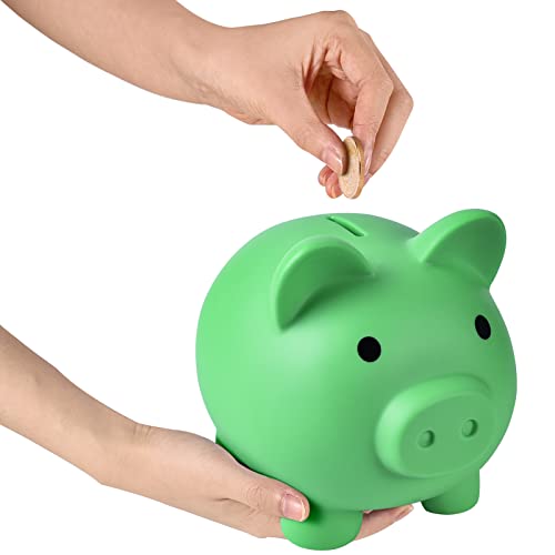 PJDRLLC Large Piggy Bank, Unbreakable Plastic Money Bank, Coin Bank for Girls and Boys, Large Size Piggy Banks, Practical Gifts for Birthday, Easter, Christmas (Green) by PJDRLLC - Image 6