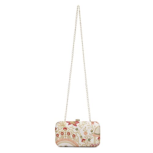 Image of LONGING TO BUY Hand Crafted Designer Box Clutch - Zari Embroidery For Women