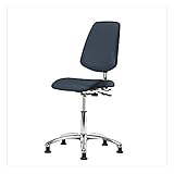 Thomas 1163T82 Basic Cleanroom Silla de escritorio de vinilo con respaldo medio, azul colonial
