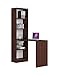 ADGO Smart CLP biurko z regałem, z 5 półkami, 125 x 180 x 50 cm, zestaw stolika pod komputer + regał na książki 2 w 1, modułowy, zestaw biurkowy z miejscem do przechowywania, oszczędność miejsca (wysyłka w 2 paczkach) (wenge)