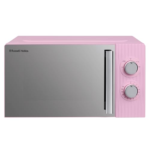 Russell Hobbs Eden 17L 700W Manual Microwave in Raspberry Pink with 5 Power Levels Defrost & Reheat Function 35 Minute Timer Dial Controls 1M Power Cord and Pull Handle Door RHMM725RP