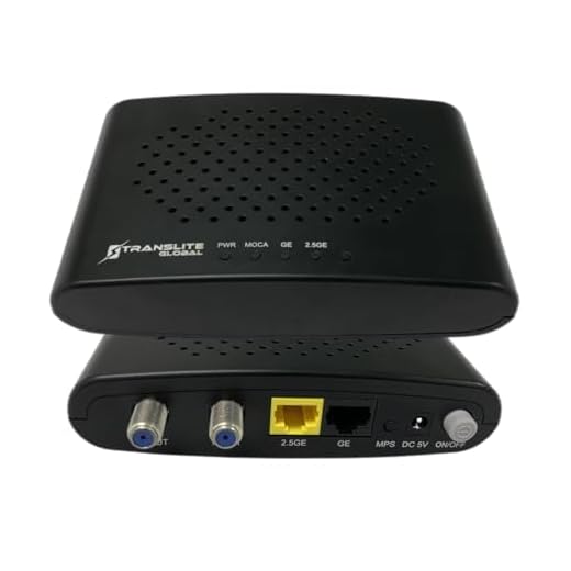 Translite MoCA 2.5 with 2 Ethernet Ports - Ethernet Over Coaxial Adapter | 1 x 2.5 Gbps Ethernet Port + 1 x 1 Gbps Ethernet Port | Model: TL-MC85 | Single Unit