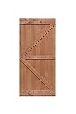 LUBANN 40 in. x 84 in. Rustic British-Brace Hardwood Barn Door Unfinished Knotty Alder Solid Wood...
