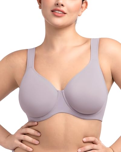 Image of HSIA Bras for Women Minimizer Full Coverage, Plus Size T Shirt Unlined Underwire Smooth Bra, Seamless Cups Joan Ultimate Soft