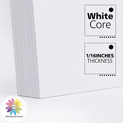 Mat Board Center, Pack of 50 5x7 White Uncut Mat Boards Backing Boards, 4-Ply Thickness, Great for Pictures, Frames, Crafts, Prints