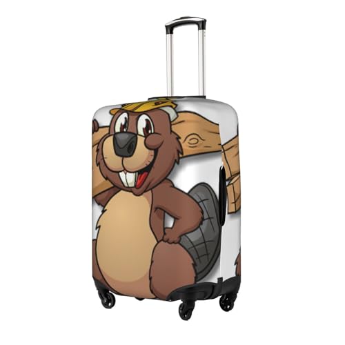 Beaver Working Print Travel Elastic Suitcase Cover Protector, Anti-Scratch Washable Luggage Cover, Multi-Size2