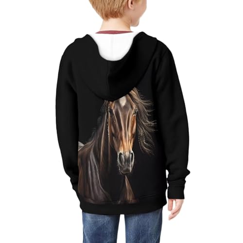 Image of Unisex Zipper Sweatshirt Boys Girls Hooded with 2 Pocket Pullover Hoodies for 6-16Y Kids