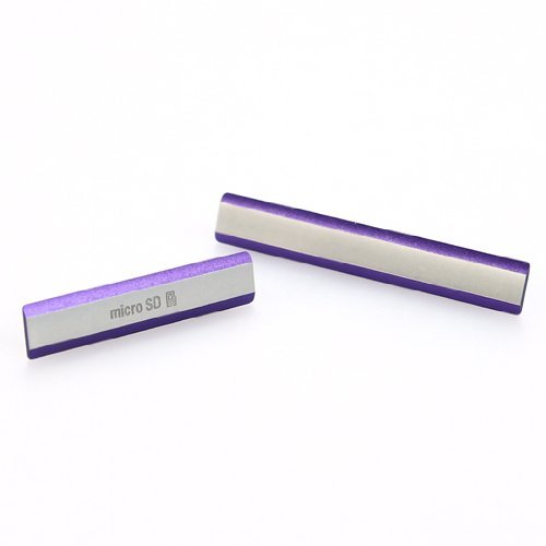 Purple Micro SD+SIM Card USB Slot Port Cover Plug Replacement for Sony Xperia Z2
