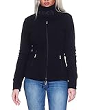 Bench Damen Fleecejacke Funnel Fleece Jacke hoher Kragen (40, Black), M