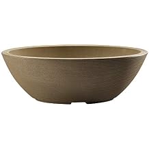 Crescent Garden Delano Oval Planter Bowl, Succulent Garden, Unique Indoor/Outdoor Double-Walled Plant Bowl with Plug- Oval Shape - 24" L x 17" W x 8" H Mocha