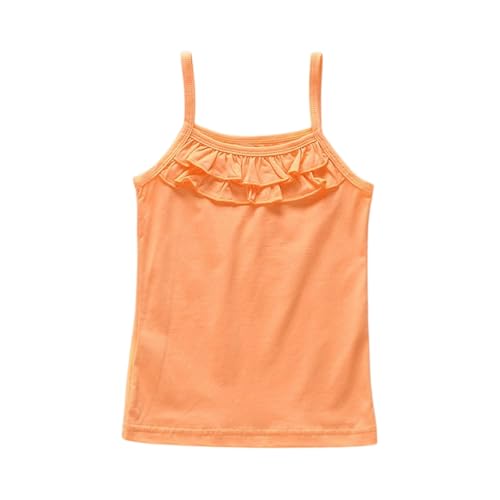 Girls' Basic Camisole Ruffle Trim Soft Modal Casual Summer Undershirts Tops, Ages 9 Months-7 Years