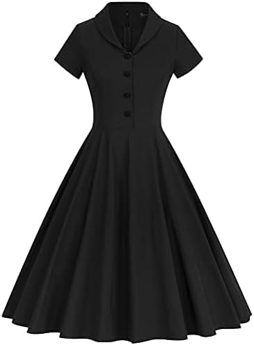 GownTown Women's 1950s Vintage Plaid&Dot Swing Tea Dress with Pockets - Image 2