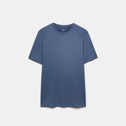Image of Marks & Spencer Mens Solid Cotton Crew Neck Regular Fit T Shirt