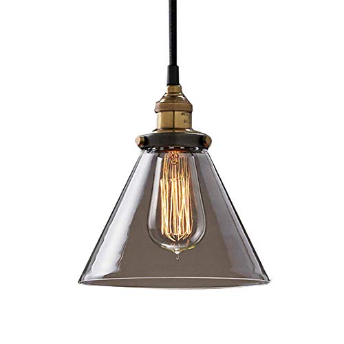 Lámpara colgante de cristal industrial y metal selecto con soporte LED