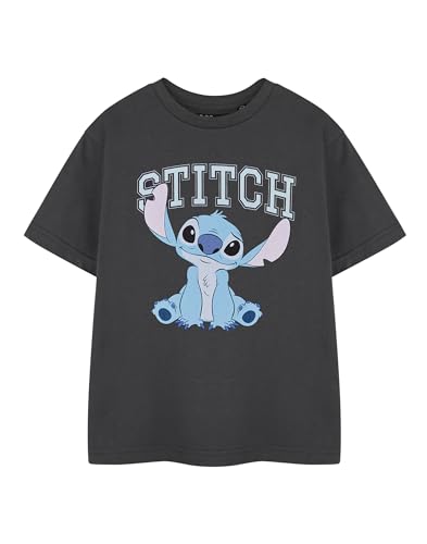 Disney Lilo & Stitch College Girls White Short-Sleeved T-Shirt | Cute Graphic Tee for Teens | Ohana Stitch Character Top