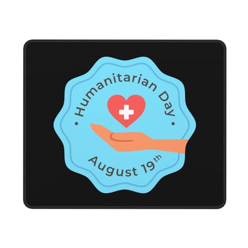 Humanitarian Day Mouse Pad 10 X 12 in Computer Mouse Mat with Anti-Slip Rubber Base for Office Laptop
