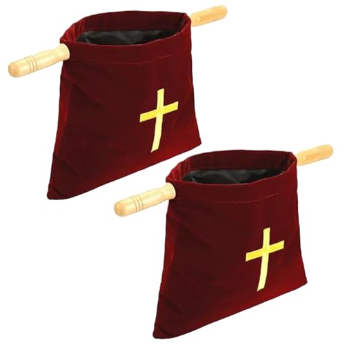 Sac biblique rouge Croix brodée et paniers pièces église fournitures communion