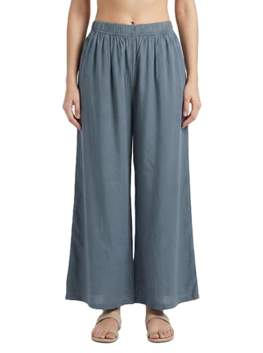 Image of Plaazo Women's Cotton Palazzo | Wide Leg Palazzo for Women | Soft Breathable High Waist Bottom Wear | Comfortable Casual, Office, Travel for Women