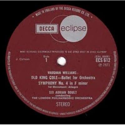 Old King Cole - Ballet For Orchestra / Symphony No. 4 In F Minor