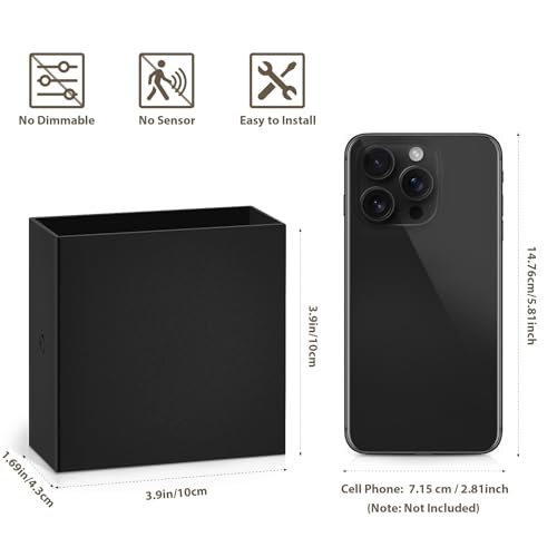 KYOTECH Lampara de Pared LED 12W Interior Exterior Impermeable IP65, Arriba Abajo Apliques de Pared Modernos de Aluminio para Dormitorio Pasillo Jardín, Blanco CáLido 3000K, Negro (2 Uds) - imagen 2