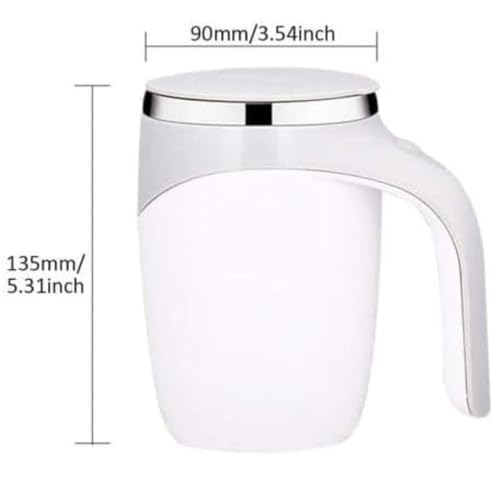 Image of Zentro Travel Coffee Mug Leak Proof -380 ML One Click Lid Stainless Steel Coffee Cup for Car, Office & Daily Commute with Secure Lock & Easy Clean Design (Self Stirring Coffee Mug)