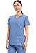 Cherokee Women's V-Neck Top, Ciel Blue, X-Large