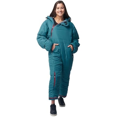 Selk'bag Original Wearable Sleeping Bag - Outdoor and Indoor Sleeping Bags for Camping, Hiking, Travel, and Backpacking - Sleeping Bag Suit - Temp Rating 35 to 44 Degrees F - Green Ice - Small Cover