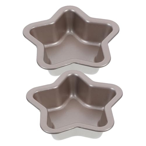 BEBEMOKO 2pcs Non-stick Star Shaped Cake Mold Baking Pan for Loaf Bread and Cakes for Home and Professional Use