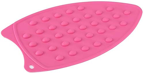 LORD C Silicone Iron Rest Mat, Perfect for Ironing Board Hot HEAT Resistant Pad, Portable and Universal Rubber Holder for Hot Ironing Tools PINK