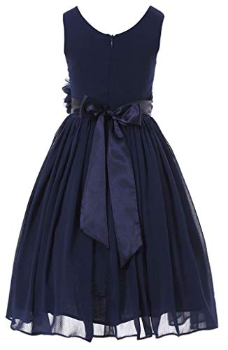 Bow Dream Junior Bridesmaids V-Neckline Chiffon Flower Girl Dress2