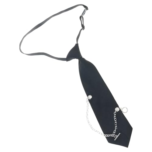 Oxxggkao Corbata de poliéster decorada con cadena de metal para niños, para fotos, ceremonias, corbata de corazón, C, Talla única