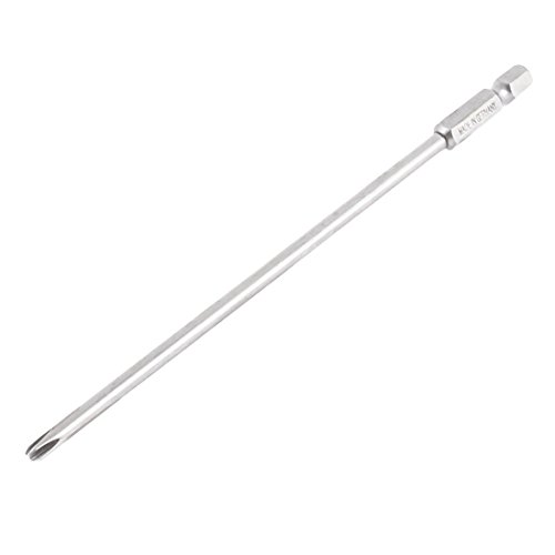 sourcingmap 150mm Long Hex Shank 4mm Tip PH2 Magnetic Phillips Screwdriver Bit, 4mm x PH2 x 150mm
