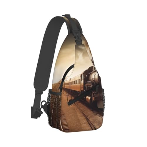 Bolsa cruzada de pecho para hombro, mochila diagonal negra miniatura 2