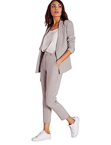 Costume femme un bouton à revers châle chic pour soirée banquet