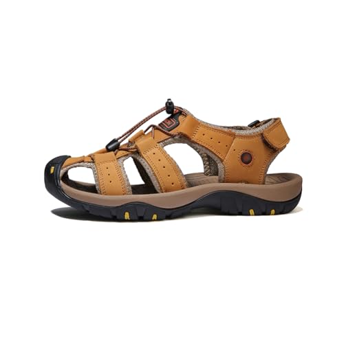 Mens Closed Toe Sandals Beach Water Shoes Men Leather Saltwater Fisherman Waterproof Sport Hiking Sandals2