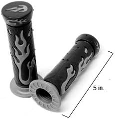 ATVs And Watercrafts Flame Gel Style Hand Grips Red Color Quad Compatible with Yamaha Polaris Seadoo Watercraft Bombardier Jet Ski Honda Foreman Recon Kawasaki Brute Force Prairie Bruin Grizzly Kodiak