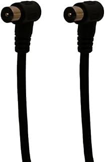 electrosmart Black Male Coax Plug to Male Coax Plug TV Aerial Cable with 90 Degree Right Angled Connectors  Length: 5m