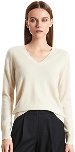 GreenMount Women's V Neck Sweater 100% Pure Cashmere Essential Lo...