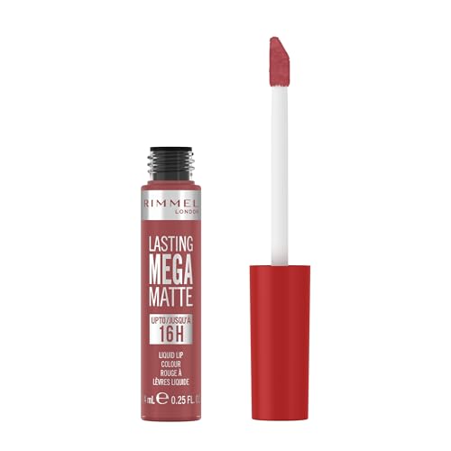 Rimmel London Lasting Mega Matte Liquid Lipstick, Long-Lasting, Hydrating, Vegan Formula - 210 - Rose & Shine, 0.25oz