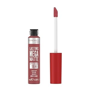 Rimmel London Lasting Mega Matte Liquid Lipstick, Long-Lasting, Hydrating, Vegan Formula – 210 – Rose & Shine, 0.25oz