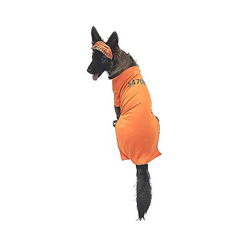 Disfraz Prisionero Naranja para Perro Grande miniatura 5