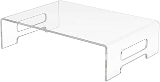 Acrylic Monitor Stand Riser, 2 Tier Clear Monitor Riser for Home Office, Desktop Clear Monitor Stand Laptop Stand Riser for PC Screen, Printer, Computer Holder for Office Home