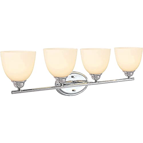 Image of Aspen Creative 62228, Four Metal Bathroom Wall Light, 32 inch Wide, Transitional Design in Chrome Vanity Fixture